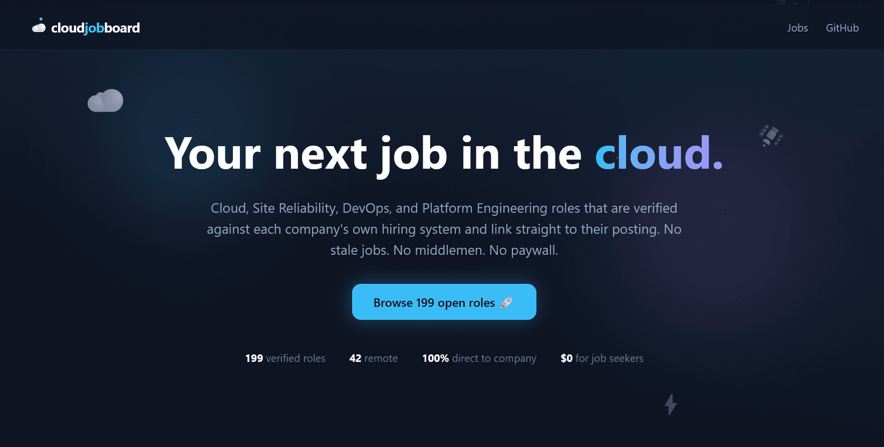 Screenshot of Cloud Job Board
